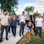 Recuperando espacios: Passerini recorrió las obras de Plaza Dante Alighieri